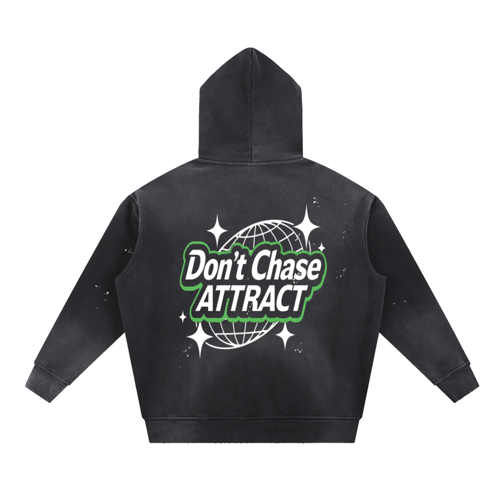 Don’t Chase, Attract™ Signature Vintage-Washed Globe Hoodie