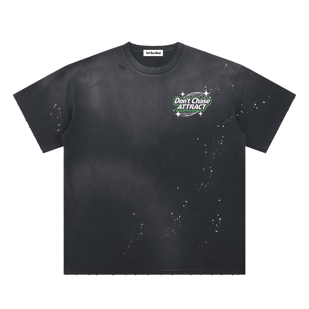 Don’t Chase, Attract™ Distressed Globe Tee