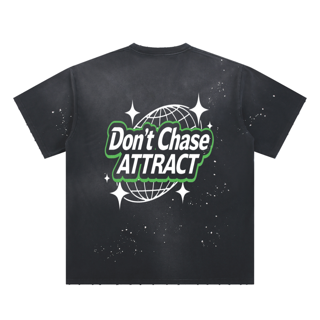 Don’t Chase, Attract™ Distressed Globe Tee