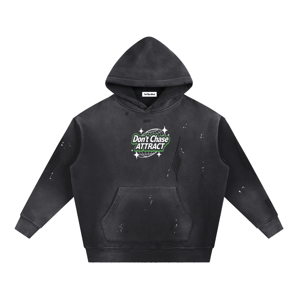 Don’t Chase, Attract™ Signature Vintage-Washed Globe Hoodie