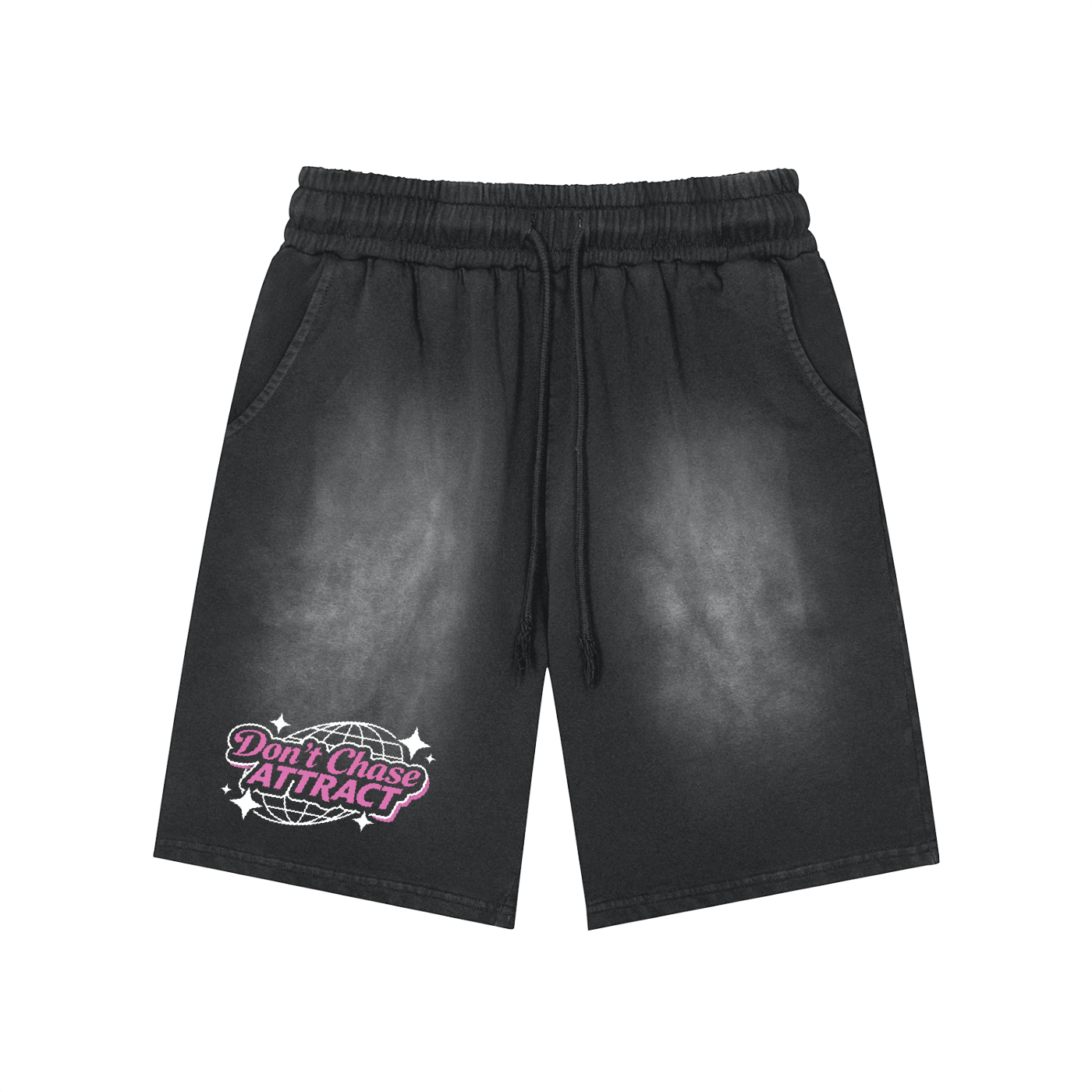 Don't Chase ATTRACT — Signature Globe Black Shorts
